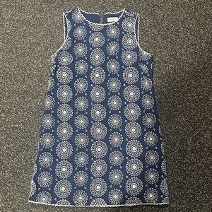Charming Kids Sleeveless Dress in Navy and White